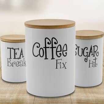 Sugar Canister Ideas, Tea And Coffee Jars, Glass Kitchen Canisters, Coffee Canisters, Coffee Bar Ideas, Sugar Container, Small Kitchen Island, Kitchen Canister Set, Coffee Jars