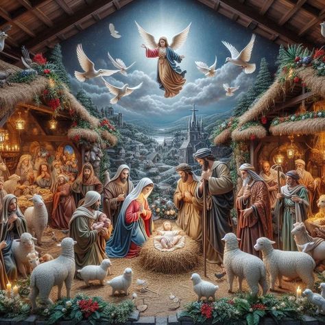 Jesus Born Christmas Bethlehem, Jesus Born Christmas Wallpaper, Christmas Jesus Pictures, Jesus Born Christmas, Christmas Jesus Wallpaper, Christmas Nativity Scene Diy, Christmas Nativity Images, Nativity Of Jesus Christ, Nativity Scene Pictures