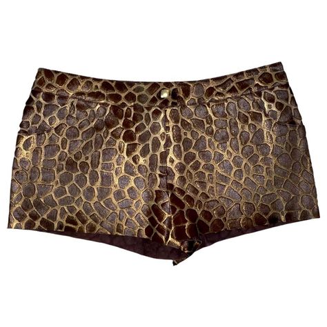 Rare piece! Chanel leather hot pants in safari style Metallic leather with fur trimming Gorgeous animal print Golden button with CC logo Two side pockets Made in France Size 40 Dry Clean Only Made in France Leather Hot Pants, Hot Pants Shorts, Safari Style, Giraffe Print, Fashion Fits, Dream Clothes, Metallic Leather, Outfit Inspirationen, Miu Miu