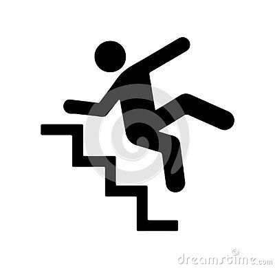 vector-illustration-sign-symbol-icon-man-falling-down-stairs-isolated-white-background Man Falling, Falling Down, Peace Gesture, White Background, Vector Illustration, Stairs, Hotel, Black And White, White