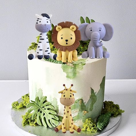 PRICES MAY VARY. PACKAGE – Including a lion, a giraffe, an elephant and a zebra cake topper. MATERIAL – The jungle animals cake toppers are made of soft clay. Size as the picture shows. CAKE DECORS – The safari animal cake topper is perfect for safari animal themed party, birthday party, wild one cake topper, jungle cake topper, animal cake decorations. When you receive the animal cake toppers, don’t need to do anything else, you can use them directly, then celebrate your party. UNIQUE DESIGN – Jungle Birthday Cakes, Jungle Theme Cakes, Boys 1st Birthday Cake, Baby Boy Birthday Cake, Animal Birthday Cakes, Baby First Birthday Cake, Jungle Cake, Baby Boy 1st Birthday Party, Safari Cakes