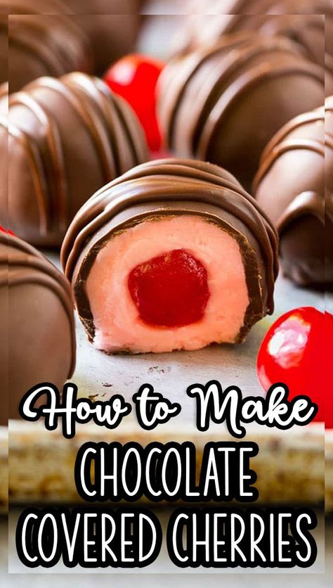 Chocolate Covered Cherries Easy, Marachino Cherries Dessert, Marishino Cherry Recipes, Marchino Cherry Recipes, Maraschino Cherry Recipes, Maraschino Cherries Recipes, Chocolate Covered Cherries Recipe, Marachino Cherries, Christmas Candy Homemade