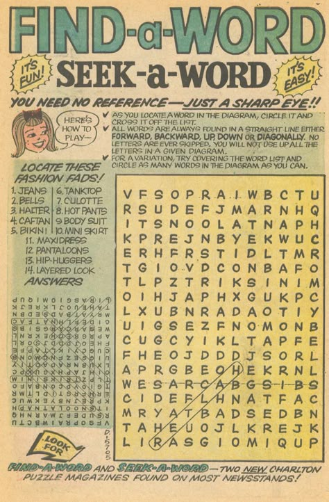 I Love You #108 (September 1974) Magazine Games Design, Word Search Design, Word Search Aesthetic, Magazine Activities, Word Search Book, Newspaper Design Layout, Creative Book Covers, Graphic Design Infographic, Diy Journal Books