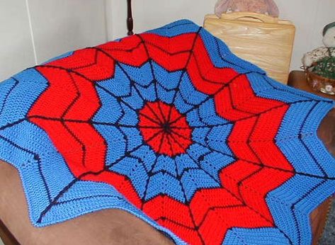 Superhero Dream Catcher Blanket Pattern | The Crochet Crowd Spiderman Blanket, Motifs Afghans, Ripple Afghan Pattern, Butterfly Crochet, Ripple Afghan, Wave Crochet, Crochet Crowd, Crochet Afghan Patterns Free, Confection Au Crochet