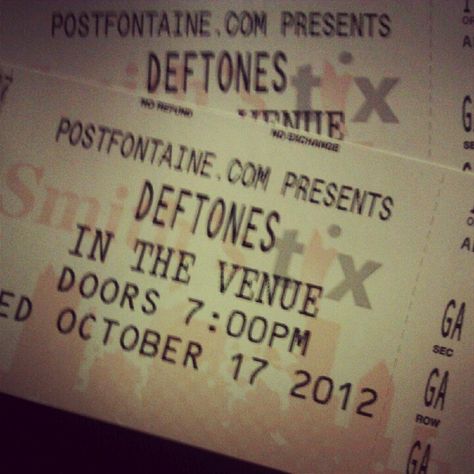 Deftones Tickets!!! Deftones Concert, Character Moodboard, 2024 Moodboard, Nuh Uh, Midwest Emo, Dream Concert, Shooting Star, Concert Tickets, Radiohead