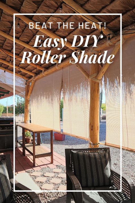 Diy Porch Blinds Privacy Screens, Roll Up Shades For Porch, Porch Roller Shades, Diy Porch Sun Shade, Patio Shade Ideas Diy Outdoor Curtains, Diy Roll Up Shade, Back Porch Sun Shade Ideas, Diy Outdoor Window Shades, Diy Sun Shades For Patio Outdoor