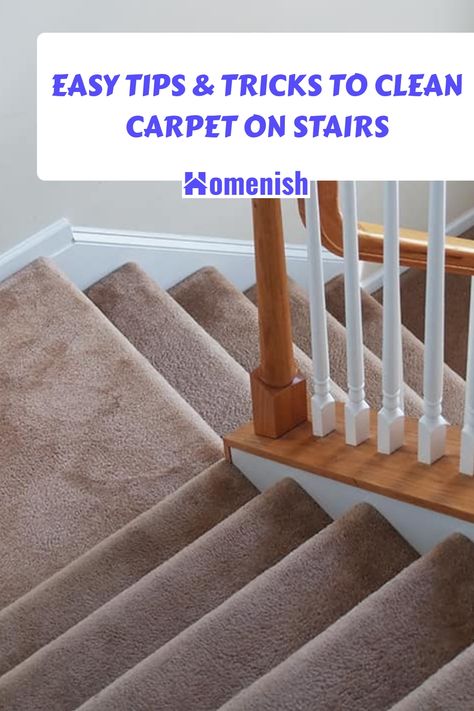 Deep Clean Carpet Without Machine, Clean Stairs Carpet, Best Way To Clean Carpet, Best Carpet For Stairs, Spot Cleaning Carpet, Carpet On Stairs, Stairway Carpet, Carpet Diy, Carpet Staircase