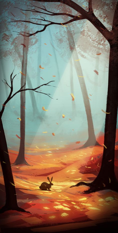 Autumn Art Wallpaper Iphone, Concept Art Background Environment, Autumn Concept Art, Autumn Forest Drawing, Autumn Aesthetic Anime, Autumn Art Wallpaper, Fall Concept Art, Fall Anime Wallpaper, Autumn Landscape Drawing