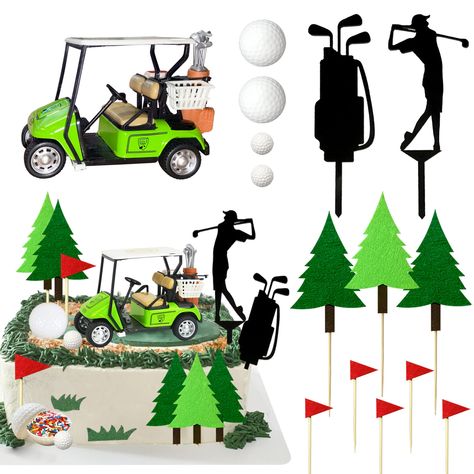 Golf Cake Topper Printable, Golf Cakes For Men Birthdays, Golf Decorations, Golf Cake Toppers, Golf Themed Cakes, Golf Birthday Cakes, Golf Theme Party, Lol Doll Cake, Acrylic Application