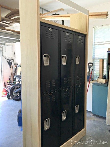 Home Gym Lockers, Kids Nook, Sports Locker, Decorating On A Dime, Shed With Porch, Home Lockers, Vintage Lockers, Workout Room Home, Gym Lockers