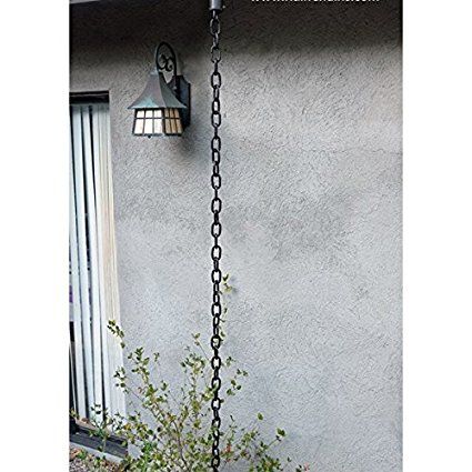 AmazonSmile : Bronze Large Aluminum Link Rain Chain with Installation Kit - 10 Foot : Patio, Lawn & Garden Gutter Chains, Copper Rain Chains, Rain Chains, Paver Tiles, How To Install Gutters, Rain Chain, Rain Gutters, Concrete Projects, Custom Signage