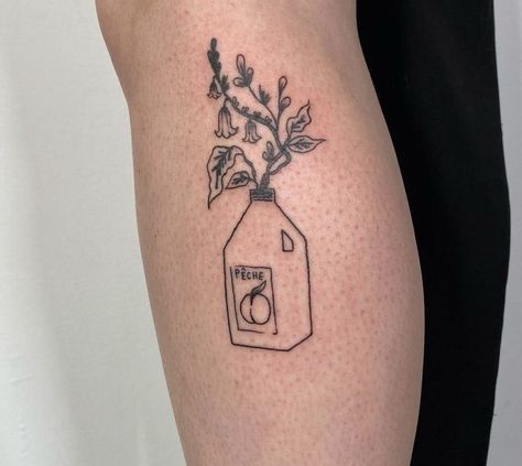 Milk Jug Tattoo, Juice Carton Tattoo, Orange Juice Carton Tattoo, Orange Juice Tattoo, Carton Tattoo, Canada Tattoo, Juice Tattoo, Matching Tats, Juice Carton