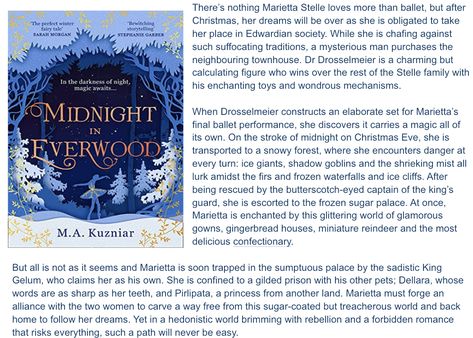 Midnight In Everwood Aesthetic, Midnight In Everwood, Fairytale Retelling, Ballet Performances, Winter Fairy, Love Fairy, Dasani Bottle, My Favorite Books, After Christmas