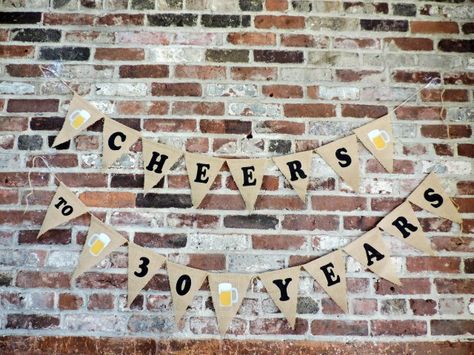 Cheers to 30 Years- Beer Themed 30th Birthday Party For Guy via Boston Chic Party Themed 30th Birthday Party, Mini Chalkboard Signs, Beer Birthday Party, School Function, Dj Photo, Dj Wedding, 30th Party, Cheer Party, 30th Birthday Party