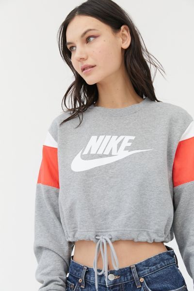 Nike Heritage Crew Neck Cropped Sweatshirt | Urban Outfitters Sportswear Store, Womens Sportswear, Sneak Attack, Women's Sportswear, Sweat Top, Logo Sweatshirt, Top Sweater, Sweatshirts Online, Cropped Sweatshirt