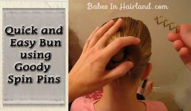 How to Use Spin Pins Video from BabesInHairland.com #spinpins #bun #easyhairstyles #video