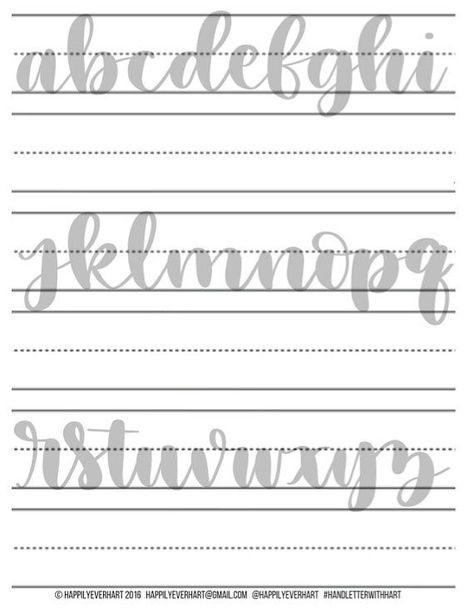 Hand Lettering Practice Sheets Brush Pen por HappilyEverHart Brush Lettering Worksheet, Lettering Practice Sheets, Hand Lettering Practice Sheets, Alfabet Font, Brush Lettering Practice, Calligraphy Worksheet, Organizator Grafic, Hand Lettering Worksheet, Learn Hand Lettering