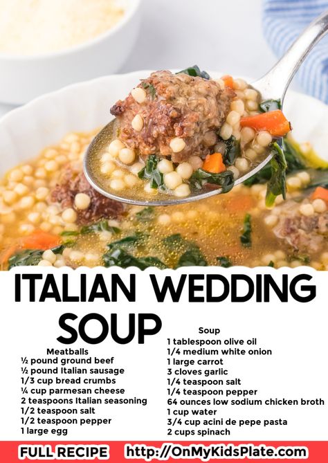 Wedding Soup Italian, Soup Recipes Italian, Wedding Soup Recipe, Persnickety Plates, Soup Italian, Italian Wedding Soup Recipe, Kids Plate, Wedding Soup, Kids Plates