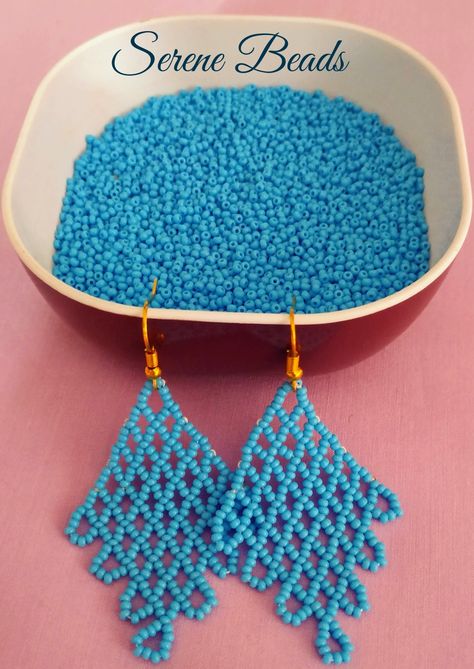 Netted beaded earrings made with 15/0 seed beads, Diy  video tutorial Earring Tutorial Beaded, Beaded Berry Earrings, Beading Earrings Diy, Diamond Beaded Earrings, Seed Bead Earrings Tutorial Free Pattern, Diy Crafts Jewelry Earrings, Beaded Earring Tutorial, How To Make Beaded Earrings Tutorials, How To Make Beaded Earrings