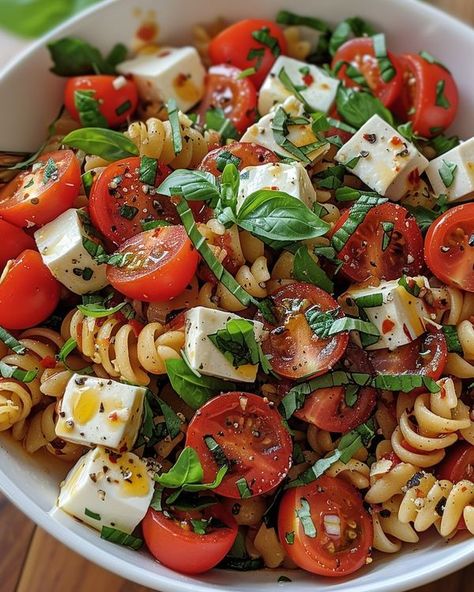 Avani Recipes, Caprese Pasta Salad Recipes, Ensalada Caprese, Yummy Veggies, Pasta Salad Ingredients, Caprese Pasta Salad, Caprese Pasta, Miracle Whip, Small Pasta