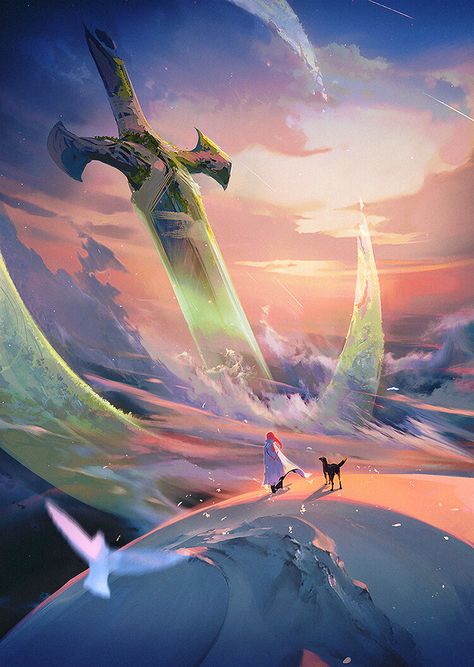 ArtStation - Sky Relic Ross Draws, Warm And Cool Colors, Fantasy Art Landscapes, Fantasy Concept Art, Environment Design, Environment Concept Art, Star Art, Environmental Art, Fantasy Landscape