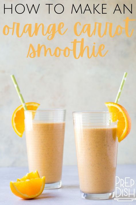 This orange smoothie is citrusy, filling, and full of vitamins. Packed with protein and fiber, it's a complete meal itself. Healthy Orange Smoothie Recipes, Carrot Juice Smoothie, Reset Meal Plan, Orange Smoothie Healthy, Date Smoothie Recipes, Carrot Smoothie Recipe, Orange Smoothie Recipes, Citrus Smoothie, Carrot Smoothie