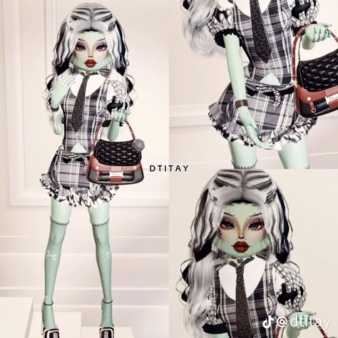 [AffiliateLink] Dress To Impress Monster High School As Frankie Stein #highschooloutfitsdresstoimpress School Outfits Dress, High School Dresses, Monster High School, Frankie Stein, High School Outfits, Royal Clothing, Outfits Dress, School Dresses, School Outfits