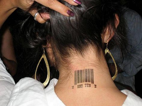 Barcode Tattoo For Women, Mysterious Tattoo, Barcode Tattoo, Women's Tattoo, Girl Tattoo, Cross Tattoo, Free Hd Wallpapers, Neck Tattoo, Tattoo Images