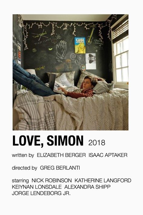 Love Simon Poster, Love Simon Aesthetic, Film Scrapbook, Love Simon Movie, Broadway Musicals Posters, 2024 Movies, Pic Wall, Greg Berlanti, Alexandra Shipp