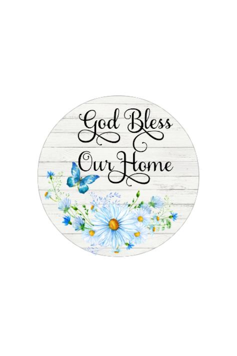 God Bless Our Home Daisy with Butterfly wreath attachment sign.  2 sizes available.  It is made from high quality .025 gauge aluminum.  The sign is custom made in my shop using a UV coating and dye transfer method.  The entire sign is coated to protect against the sun. The perfect wreath attachment..  perfect for those wreath creations you are working on!  For more of my creations, check out www.etsy.com/shop/ShoreLifeCreations Want to get to know us and the latest info? Follow us on Facebook ww Wishing Well Plans, God Bless Our Home, Everyday Crafts, Flower Sign, Butterfly Wreath, Bless Our Home, Hydrangea Painting, Wreath Attachment, Butterflies Wreath