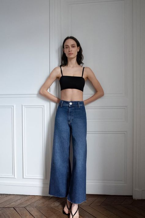 Zara Marine Straight Jeans Outfit, Marine Straight Jeans Outfit, Zara Marine Straight Jeans, Marine Straight Jeans, Straight Jeans Outfit, Wide Leg Jeans Outfit, Zara Spain, Denim Baby, The Marine