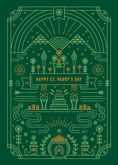 타이포그래피 포스터 디자인, Graphic Design Blog, 카드 디자인, Affinity Designer, St Paddy, Line Illustration, E Card, Illustrations And Posters, Design Graphique