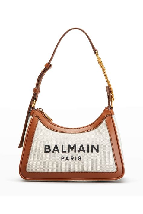 V5GYN Balmain B Army Logo Canvas Shoulder Bag Balmain Bag, Balmain Paris, Marken Logo, Stylish Shoulder Bag, Pierre Balmain, Boutique Online, Canvas Shoulder Bag, Printed Bags, Leather Chain