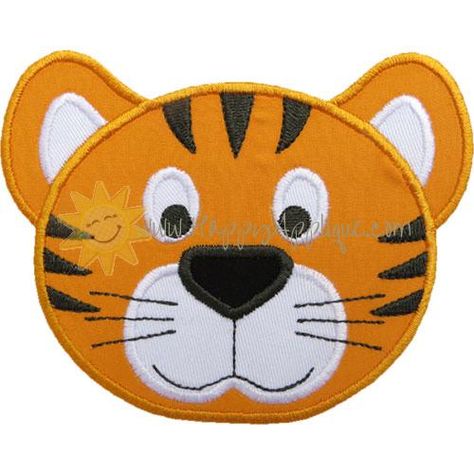 Tiger Cub Head Applique Design Diy Pom Pom Rug, Tiger Applique, Tiger Sketch, Retro Quilt, Rose Cross Stitch Pattern, Tiger Crafts, Pom Pom Rug, Pocket Pillow, Applique Quilt Patterns