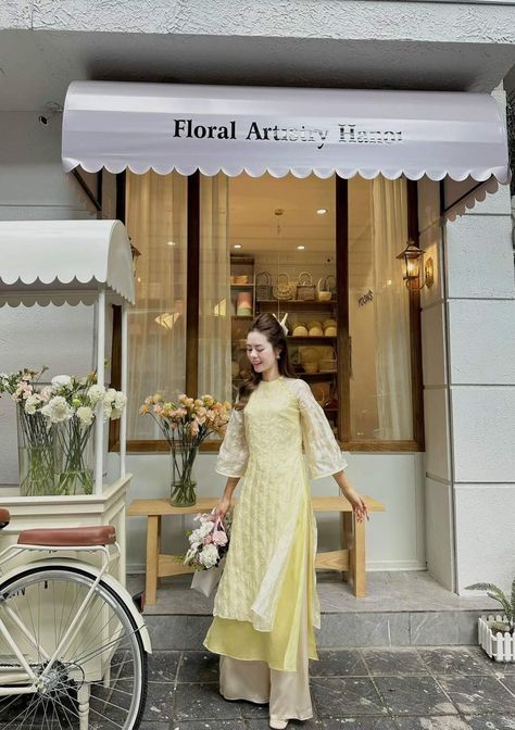 Ao Dai Vietnam - A Timeless and Elegant Traditional Dress.  If you're looking to add a touch of Vietnamese culture to your wardrobe, consider investing in a loose form Ao dai Whether you choose a classic design or a more modern interpretation, this traditional dress is sure to turn heads and make a lasting impression. ✅This set includes one Ao Dai Dress and 1 Pants Style: Modern Material:  Cah tan Silk Stretchy : 2/10 ✅Please note: - Sizing may run 1-2 sizes smaller than American standard sizes, please refer to the sizing charts for sizing. ✅Welcome to our Ao Dai shop, where tradition meets modernity. We're committed to providing our customers with the highest quality products and exceptional customer service. Here are reason to choose from us. Customer satisfaction is our number one crite Vietnamese Culture, Vietnamese Ao Dai, Tan Silk, Ao Dai Vietnam, Pants Style, American Standard, Traditional Dress, Ao Dai, Modern Materials