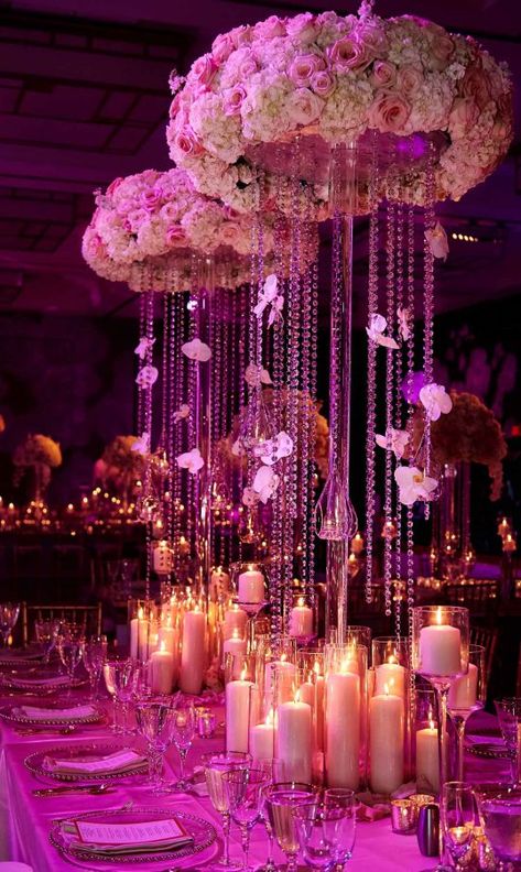 Floral Wedding Centerpieces, Qawali Night, Led Wedding, Event Planning Decorations, Luxury Wedding Decor, Orchid Wedding, Wedding Floral Centerpieces, Centerpiece Ideas, Gold Invitations