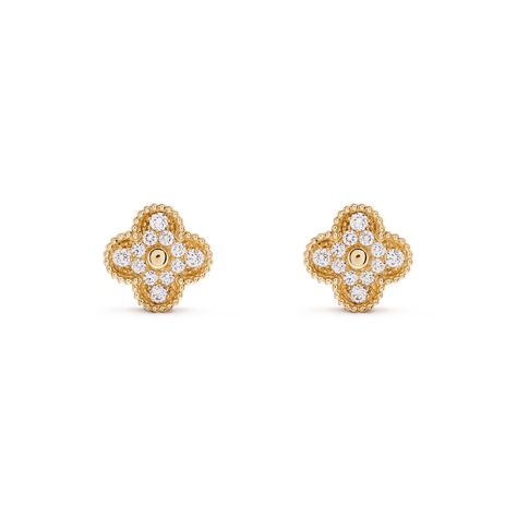 Vintage Alhambra earrings, yellow gold, diamonds Alhambra Van Cleef, Van Cleef Earrings, Vintage Alhambra Earrings, Alhambra Earrings, Van Cleef And Arpels Jewelry, Van Cleef & Arpels, Van Cleef And Arpels, Daughter Jewelry, Clover Earrings