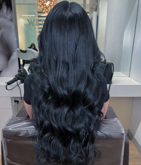 Black Blue Undertone Hair, Black Navy Hair, Sapphire Black Hair, Blue Black Hair Aesthetic, Black Hair With Blue Undertones, Jet Blue Black Hair, Jet Black Hair Dye, Jet Black Hair Color, Raven Black Hair