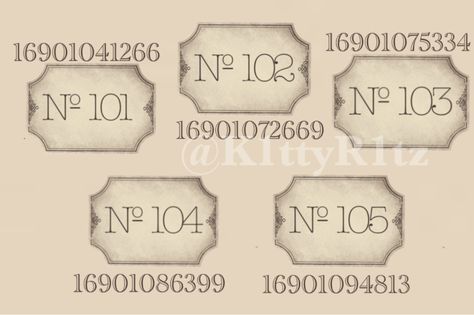 Bloxburg Town Layout Small Plot, Hotel Codes, House Number Decals, Royale High Journal Ideas, Bloxburg Decals Codes Aesthetic, School Decal, Bloxburg Decals Codes Wallpaper, House Decals, House Decorating Ideas Apartments