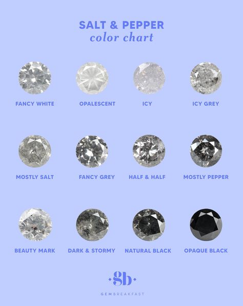 Diamond Color Chart, Diamond Meaning, Cute Engagement Rings, Pepper Color, Pepper Diamond, Diamond Alternatives, Rare Beauty, Dream Engagement Rings, Grey Diamond