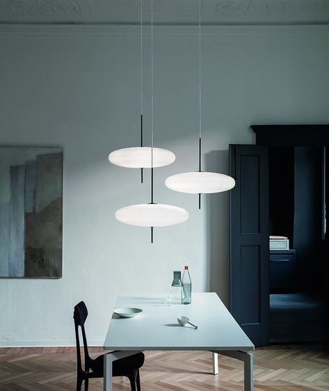 Model 2065 – Matter Nordic Aesthetic, Peaceful Bedroom, Gino Sarfatti, Fitted Bedrooms, Instagram Breakfast, Pendant Lighting Bedroom, Single Pendant Lighting, Nordic Modern, Flying Saucer