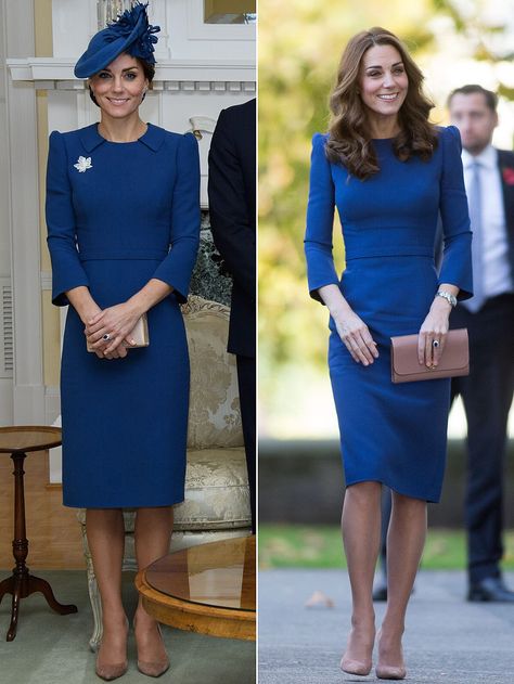 Kate Middleton Blue Dress, Royal Outfits Classy, Kate Middleton Queen, Kate Middleton Hats, Royal Blue Outfits, Hobbs Dresses, Royal Closet, Chanel Dresses, Recycled Outfits