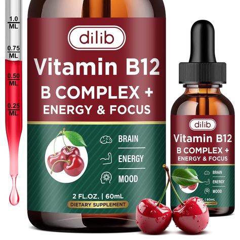 PRICES MAY VARY. HIGH ABSORPTION B12 COMPLEX: Our Vitamin B12 liquid supplement has Methylcobalamin 5000 mcg, plus Vitamin B complex, Vitamin C. Our liquid Vitamin B12 formula is the purest, most active, and bioavailable form available, designed to offer greater benefits than the basic B complex supplements. Our formula boosts energy, metabolism, stress response, and overall health ENERGY, NERVE & CELL SUPPORT: Our biologically active B12 methylcobalamin helps your body to metabolize fat‚ protei Women's Vitamins, Vegan B12, Brain Vitamins, Woman's Health, Good Vitamins For Women, Skin Vitamins, Healthy Juice Drinks, Health Facts Food, Curb Appetite