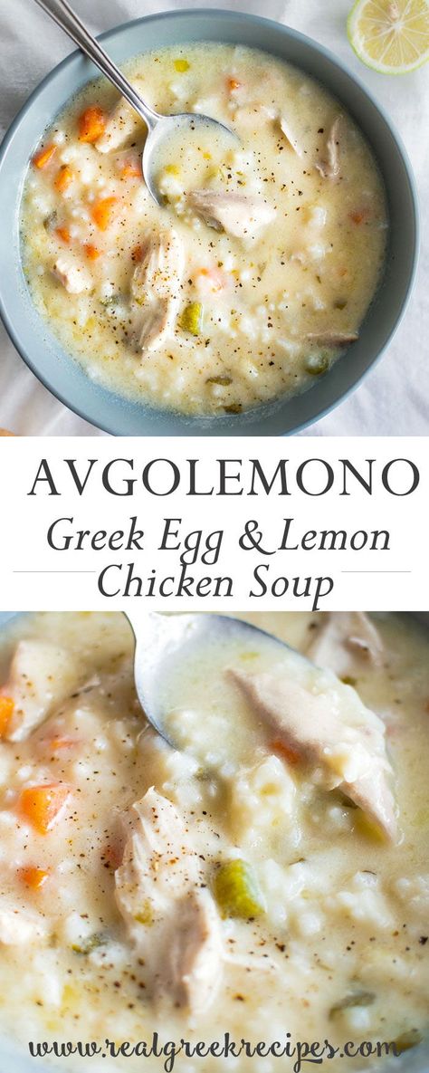 This recipe is for making PERFECT Avgolemono soup with a thick and creamy consistency. Plus all the Greek tips you need to do it right! Avelomono Soup, Greek Avelemeno Soup, Avegolomo Soup, Greek Soup Avgolemono, Avogolemo Soup Recipe, Avgolemono Soup Authentic, Pottage Recipes, Avgolemono Soup, Lemon Soup