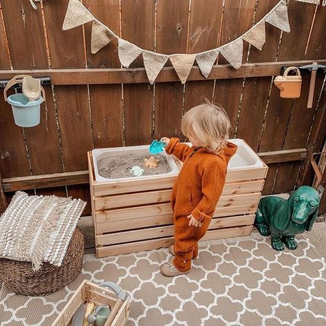 Crate Mud Kitchen, Simple Diy Mud Kitchen, Easy Mud Kitchen Diy, Ikea Mud Kitchen Hack, Mud Kitchen Ikea Hack, Ikea Mud Kitchen, Trofast Kitchen, Easy Mud Kitchen, Simple Mud Kitchen