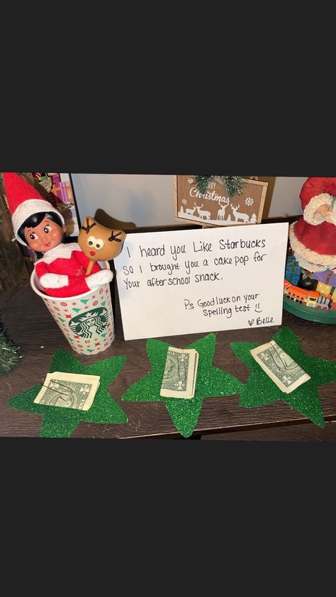 Elf On The Shelf Starbucks Ideas, Starbucks Elf On The Shelf, Elf On The Shelf Starbucks, Elf Starbucks, Christmas Instagram Pictures, Elf Ideas Easy, Shelf Inspiration, Christmas Instagram, Awesome Elf On The Shelf Ideas