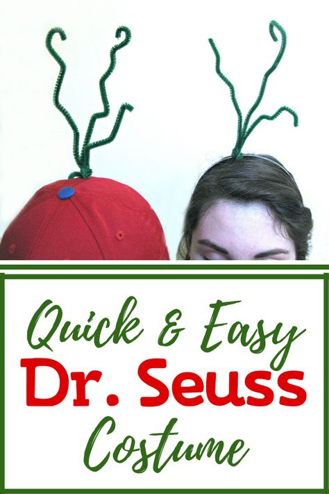 Need a quick and easy costume for Dr. Seuss Day? You probably already have everything you need for this 4 minute costume. Easy Dr Seuss Costumes Diy, Easy Christmas Character Costumes, Dr Seuss Character Costumes, Dr. Seuss Costumes, Christmas Character Costumes, Seuss Costumes, Dr Seuss Costumes, Dr Seuss Crafts, Character Dress Up