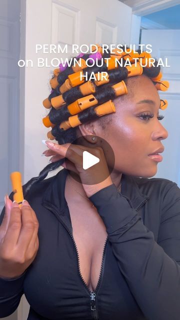 Braid Out With Perm Rods, Perm Rods On Natural Hair, Flexi Rods On Natural Hair, Roller Set Natural Hair, Roller Set Hairstyles, Perm Rod Set, Flexi Rods, Woman Hairstyles, Perm Rods