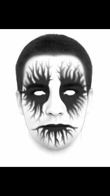 Corpse paint idea Corpse Paint Ideas, Goth Makeup Tutorial, Goth Eye Makeup, Gothic Drawings, Corpse Paint, Gothic Lingerie, Scary Witch, Black Metal Art, Halloween Wood Crafts