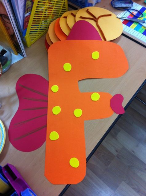 Lowercase F Crafts For Preschoolers, F Is For Fish Preschool, F For Fish Craft, F Preschool Crafts, Letter F Crafts For Preschool, F Is For Fish Craft, F Is For, F Is For Craft, Letter F Crafts For Toddlers